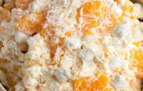 Homemade-Ambrosia-Fruit-Salad-with-Shredded-Coconut-Mandarin-Oranges-and-Mini-Marshmallows-500x500